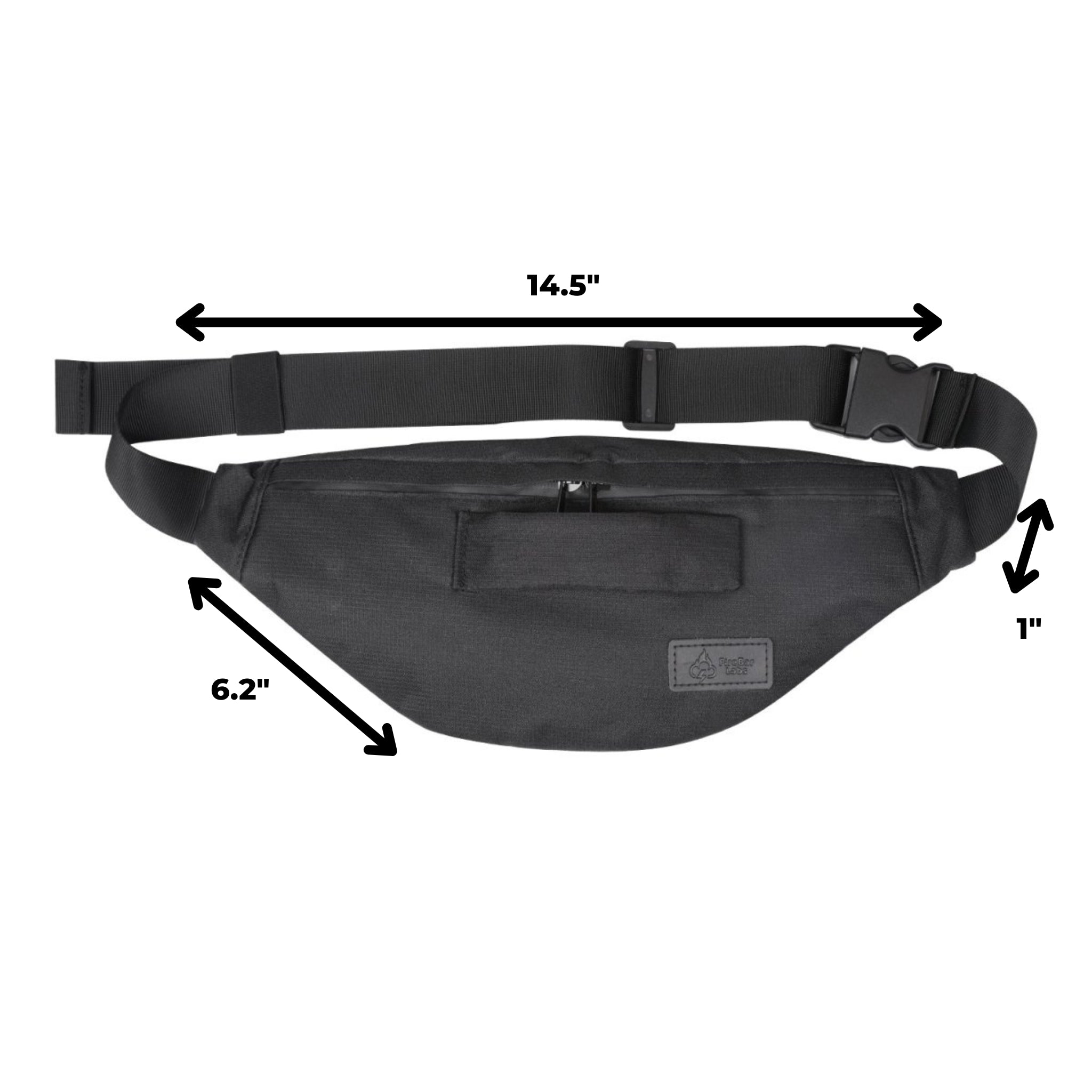 FireBar Labs Smell Proof Fanny Pack / Shoulder Bag - Hidden Lock - Smell Proof Fashion - FireBar Labs - Stealth Black