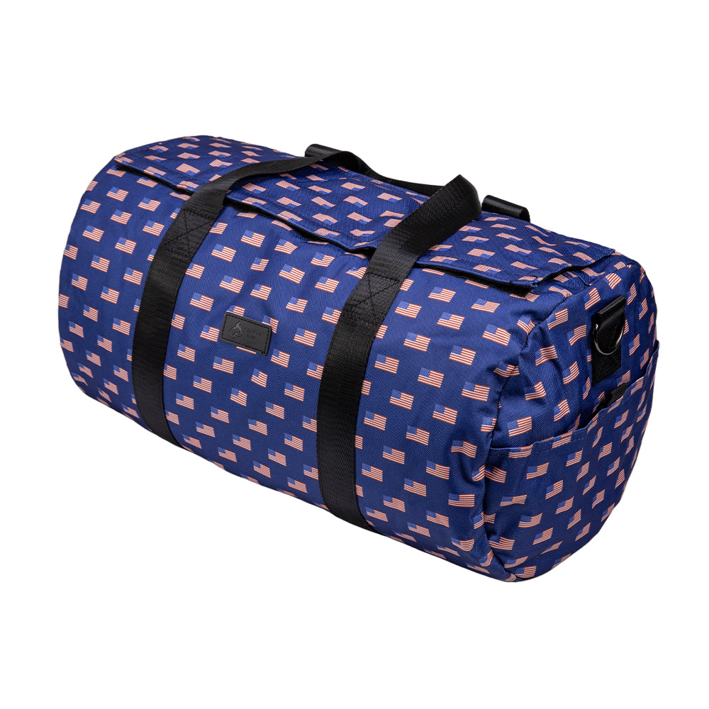 FireBar Labs Essential 19in Max Duffle Bag in American Flag — smell proof 19-inch max duffle bag with hidden lock