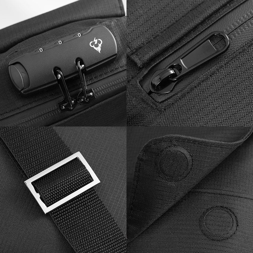 FireBar Labs Smell Proof Messenger Bag - Lockable - Smell Proof Fashion - FBS-MSG-006 - Safely Fashion Powered by FireBar Labs