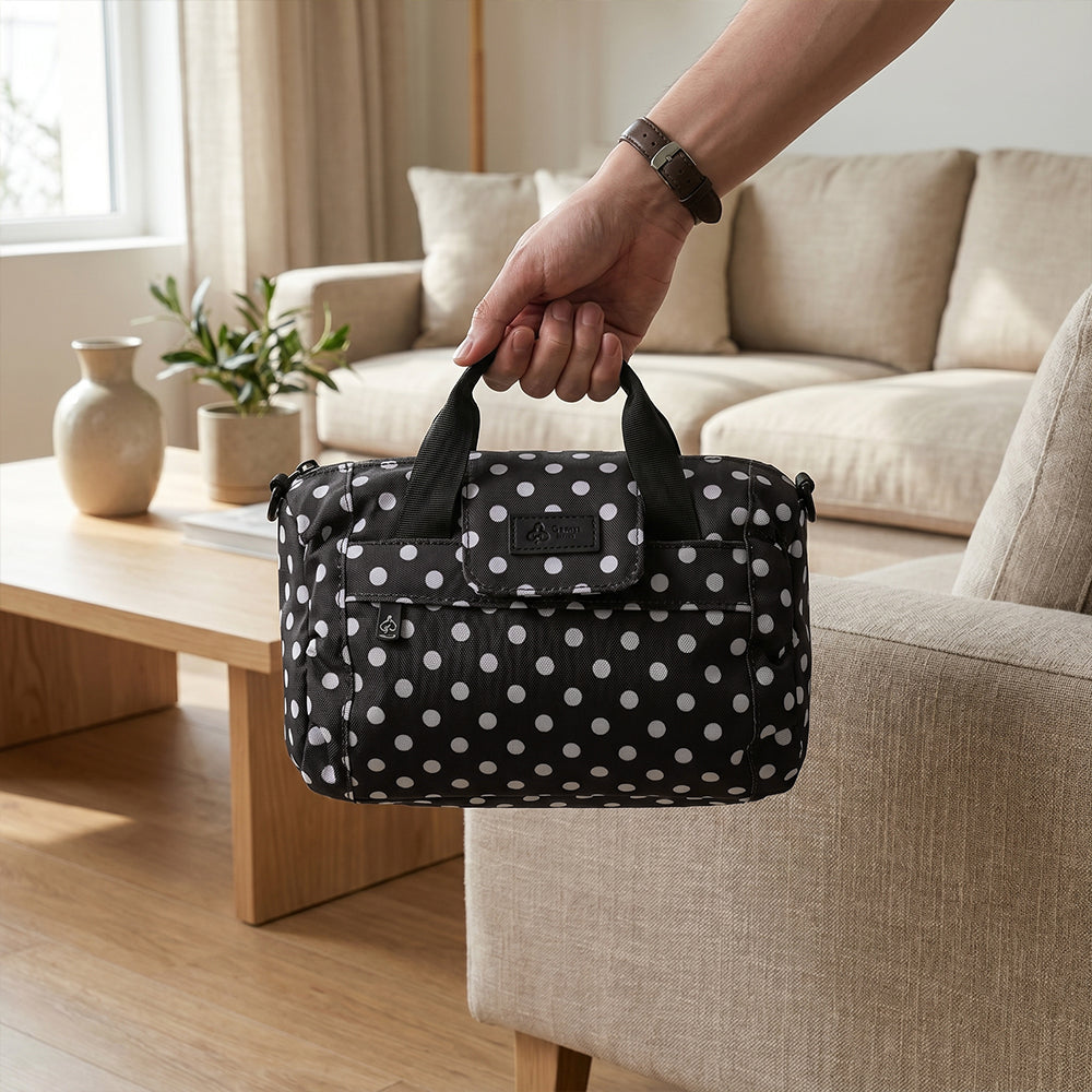 FireBar Labs Essential Mini Duffle Bag in Polka Dot — alternate view 3