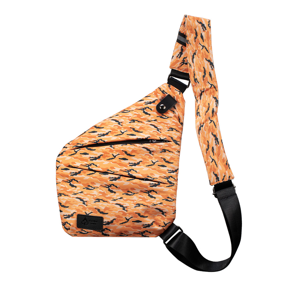 FireBar Labs Essential Crossbody Bag in Orange Camo — smell proof crossbody bag with hidden lock